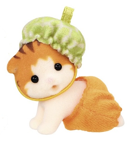 Ahornkatzen Baby im Melonen-Kostüm Sammelfigur Serie 2
