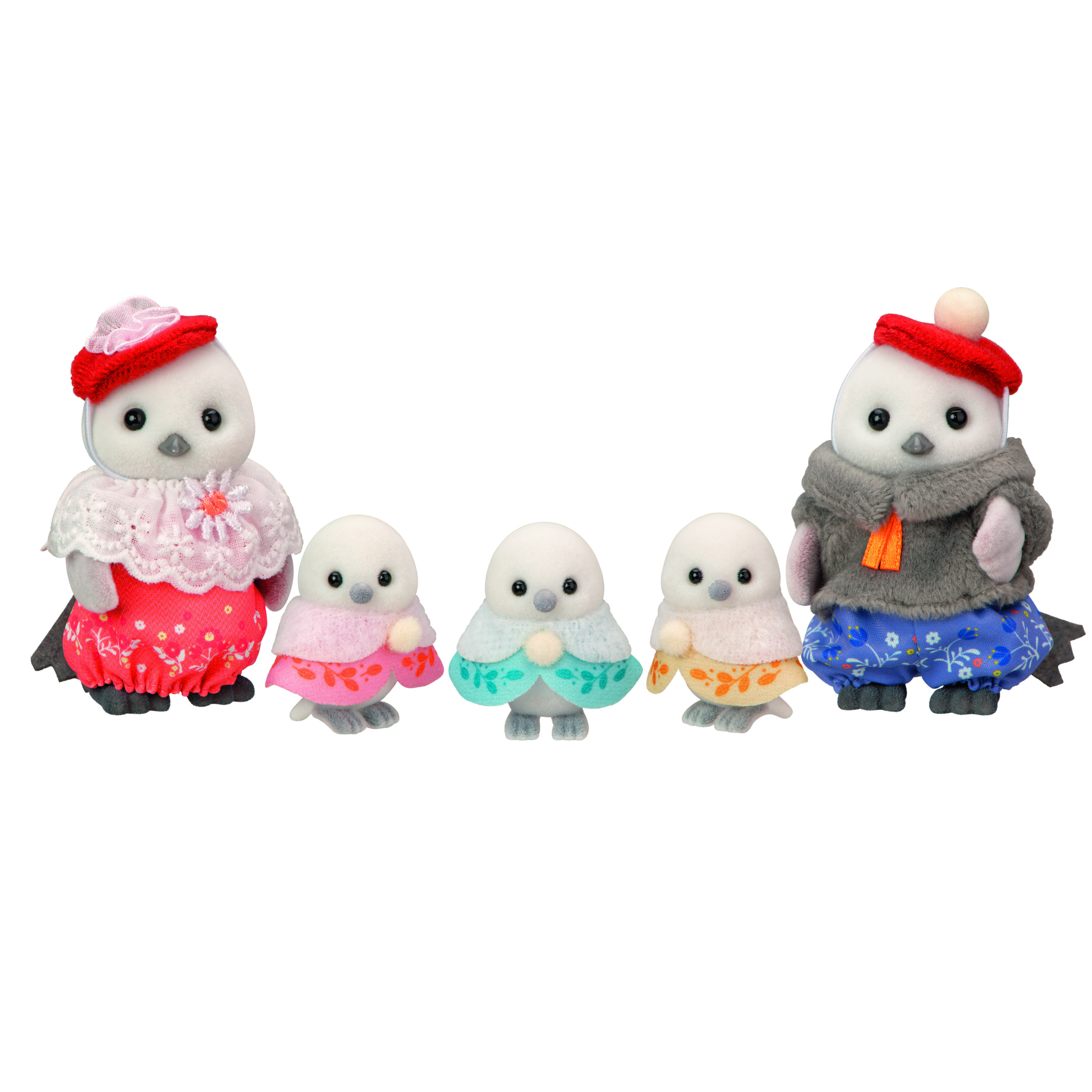 Kuschelige Schneevogel Familie